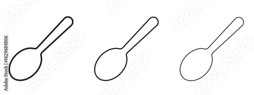 Spoon icon concept. Editable stroke icon pack