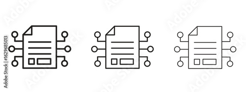 Smart contract icon concept. Editable stroke icon pack