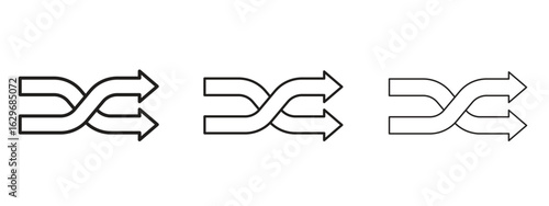 Shuffle icon concept. Editable stroke icon pack