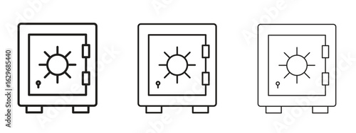Safe icon concept. Editable stroke icon pack