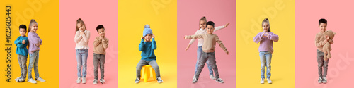 Collage of little boy and g...