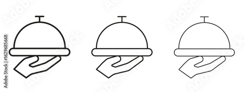 Restaurant Tray icon concept. Editable stroke icon pack