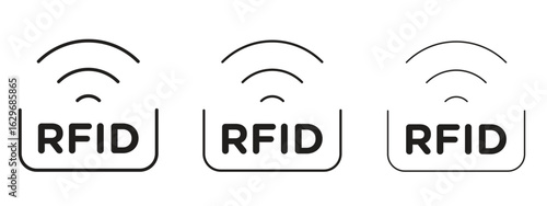 RFID icon concept. Editable stroke icon pack