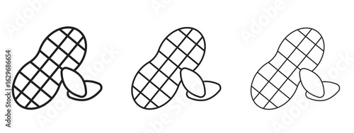 Peanut icon concept. Editable stroke icon pack