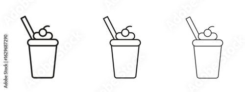 Milkshake icon concept. Editable stroke icon pack