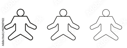 Meditating icon concept. Editable stroke icon pack