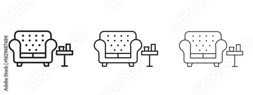 Lounge icon concept. Editable stroke icon pack
