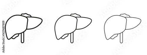 Liver icon concept. Editable stroke icon pack