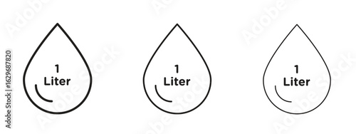 Liter icon concept. Editable stroke icon pack