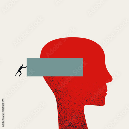 Brainwashing and politics vector concept. Symbol of social media influence, fake news, conspiracy theory. Minimal design eps10 illustration.