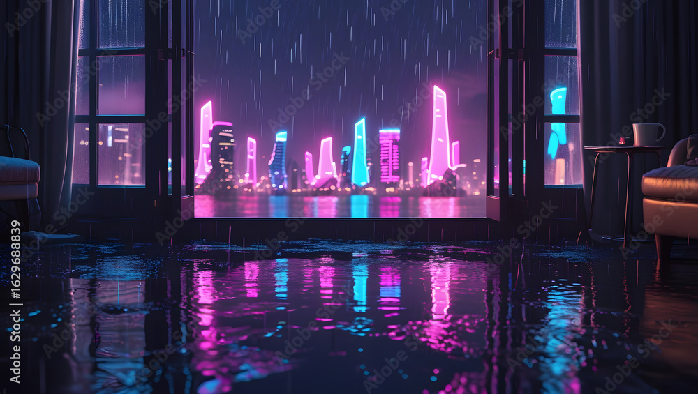 Fototapeta premium night city lights