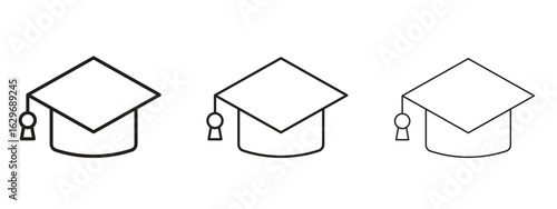 Graduated icon concept. Editable stroke icon pack