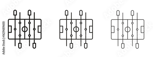 Foosball icon concept. Editable stroke icon pack