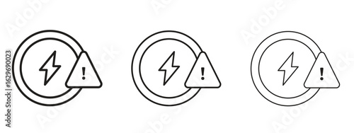 Electric Problem icon concept. Editable stroke icon pack