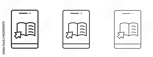 Ebook icon concept. Editable stroke icon pack