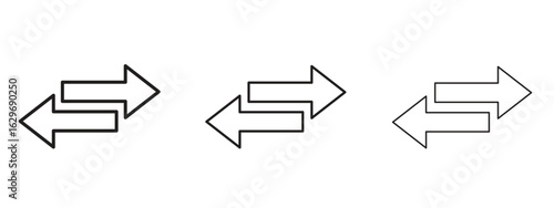 Double arrow icon concept. Editable stroke icon pack