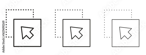 Drag and drop icon concept. Editable stroke icon pack