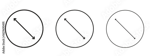 Diameter icon concept. Editable stroke icon pack