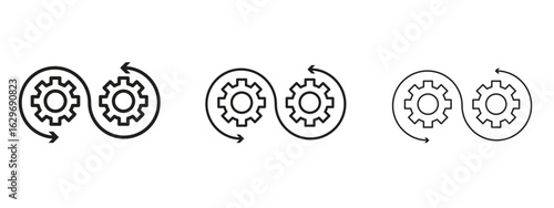 Devops icon concept. Editable stroke icon pack