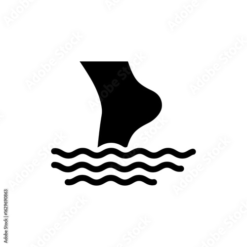  Foot dipping in pool summer refreshment black filled icon