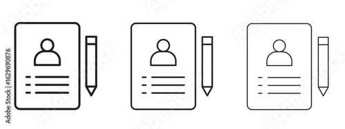 Curriculum icon concept. Editable stroke icon pack