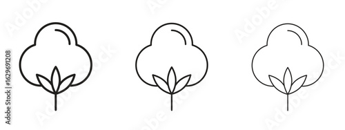 Cotton icon concept. Editable stroke icon pack