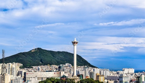 Busan Tower at Yongdusan Park. South Korea.