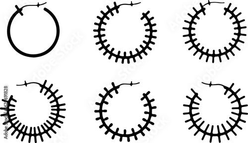 Abstract Hoop Earring Silhouettes Set" 