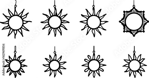Abstract Hoop Earring Silhouettes Set" 