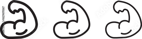 Biceps icon thin flat outline style