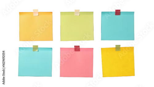 Canvas Print Colorful sticky notes pinned to a black background