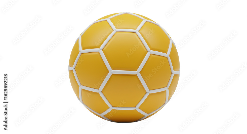 Fototapeta premium Isolated 3D Render of a Vibrant Yellow Soccer Ball, Essential for Football Games, Team Sports, and Athletic Recreation