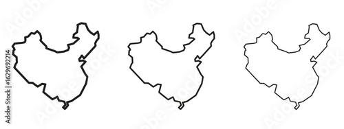 China map icon concept. Editable stroke icon pack
