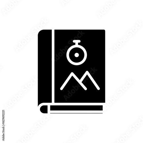  Tourist guidebook travel direction black filled icon