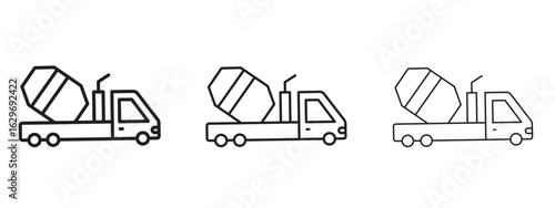 Cement truck icon concept. Editable stroke icon pack