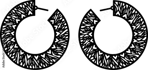 Abstract Hoop Earring Silhouettes Set" 
