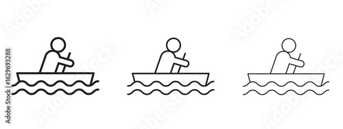 Boat race icon concept. Editable stroke icon pack