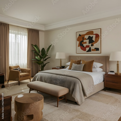 modern bedroom with bed