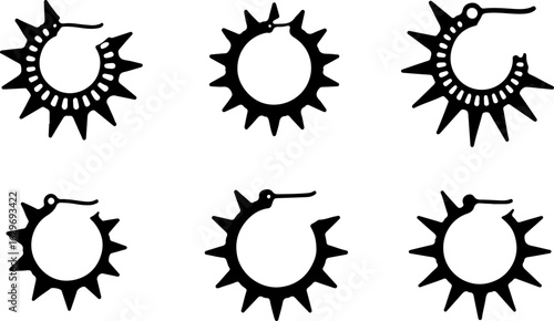 Abstract Hoop Earring Silhouettes Set"