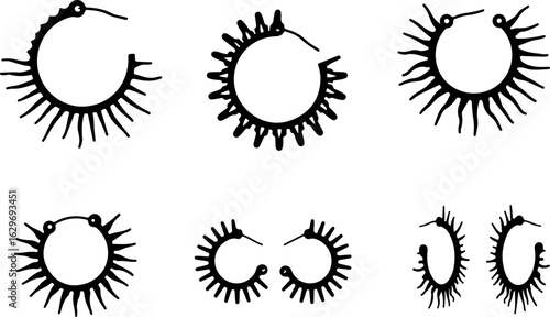 Abstract Hoop Earring Silhouettes Set"