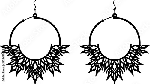 Abstract Hoop Earring Silhouettes Set"