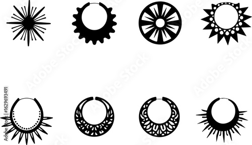 Abstract Hoop Earring Silhouettes Set"