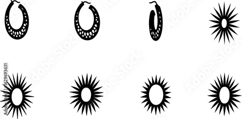 Abstract Hoop Earring Silhouettes Set"