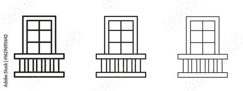 Balcony icon concept. Editable stroke icon pack