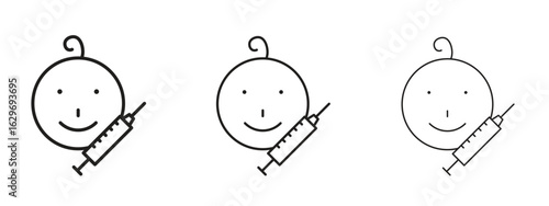 Baby Vaccination icon concept. Editable stroke icon pack