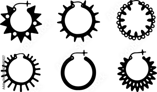 "Abstract Hoop Earring Silhouettes Set" 