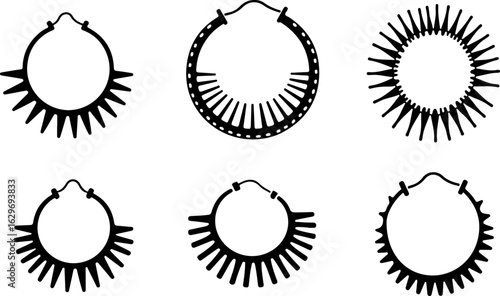Abstract Hoop Earring Silhouettes Set"
