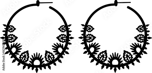 Abstract Hoop Earring Silhouettes Set"