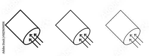 Air suction icon concept. Editable stroke icon pack