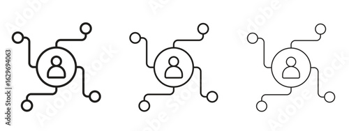 Affiliate marketing icon concept. Editable stroke icon pack